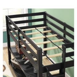 Better Homes and Gardens Greer Twin Loft Storage Bed, Black