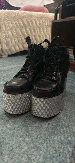 Disco Black Platform High-Top Sneaker Boots