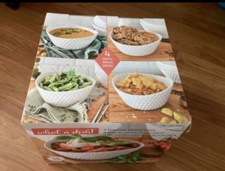 Over & Back 4-Piece 'What a Dish' Porcelain Bowl Set