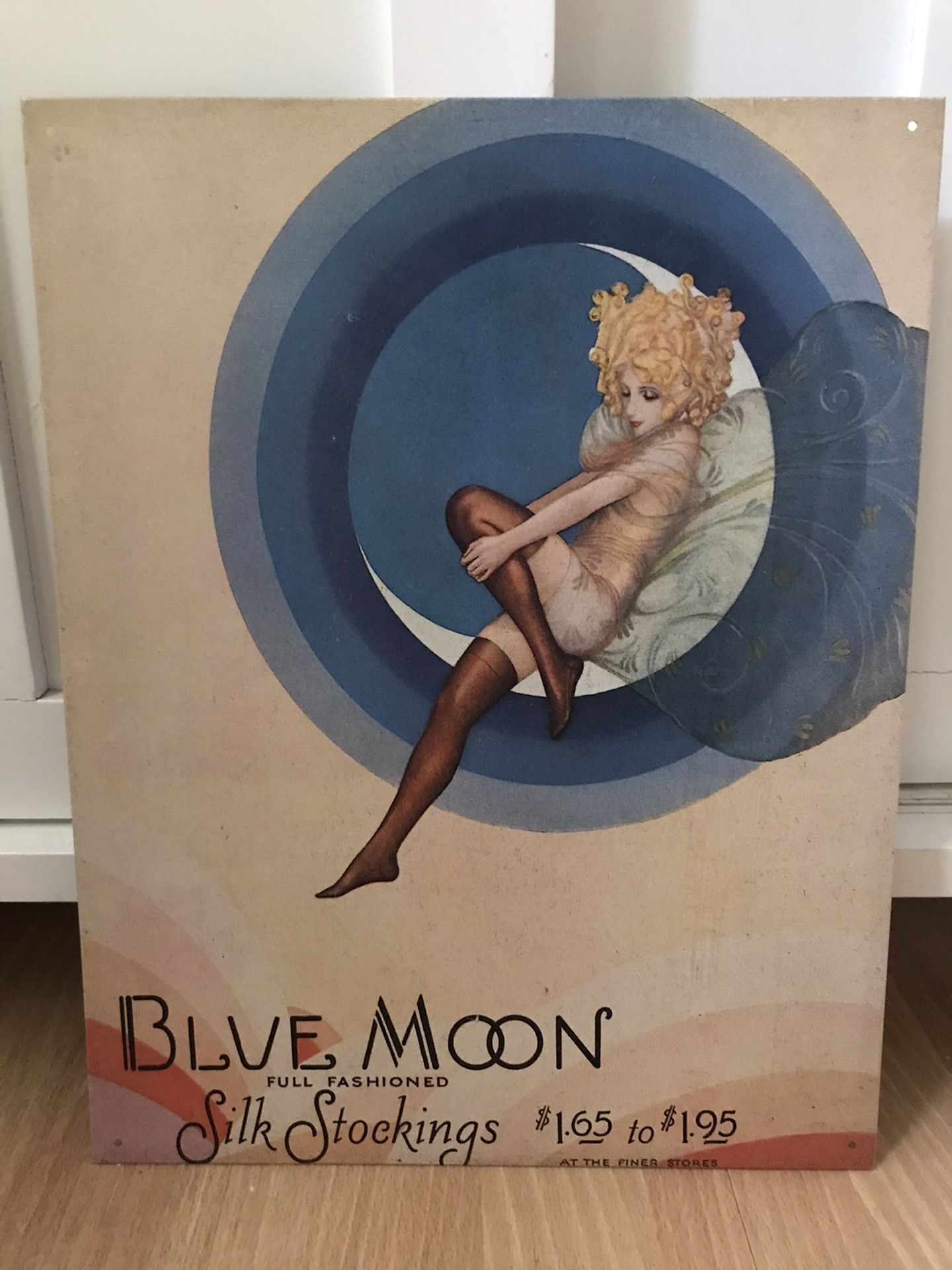 Vintage Blue Moon Silk Stockings Metal Sign