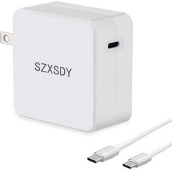 Fast Charger 30W MacBook Pro Charger with Type-C Cable Power Supply Fire-Proof PD 4.0 (30W+ Type-C）