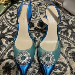 Nine West Teal And Blue Heels