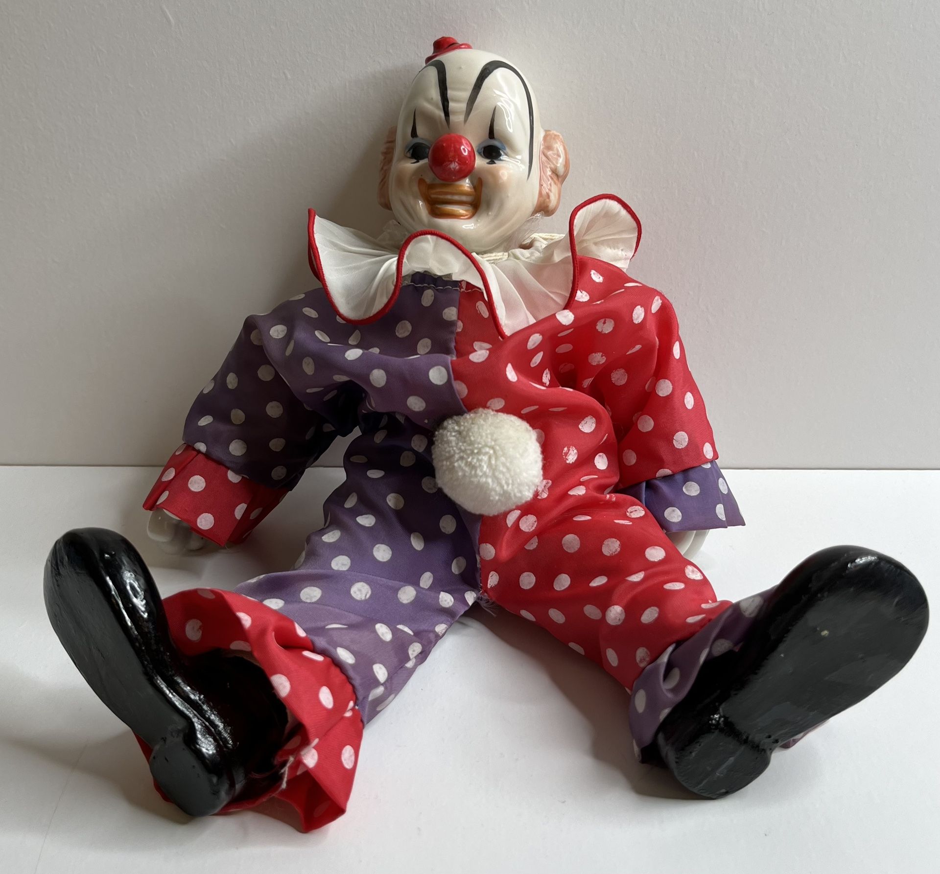 Vintage Clown Doll Porcelain Head, Hands & Feet