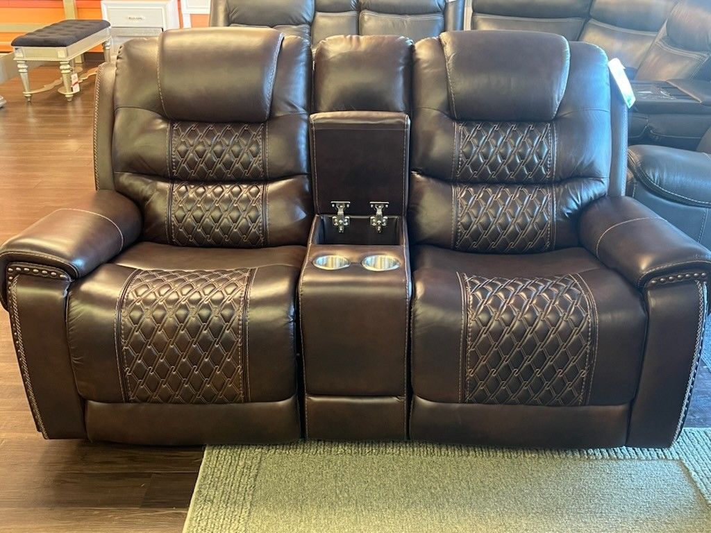 REAL GENUINE LEATHER AUTOMATIC RECLINING SOFA SET