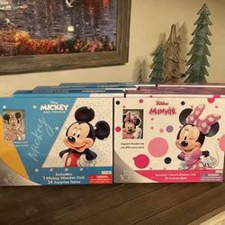 New Disney 100 Mickey & Minnie magnetic wooden dolls. Check my other listings for more great items.