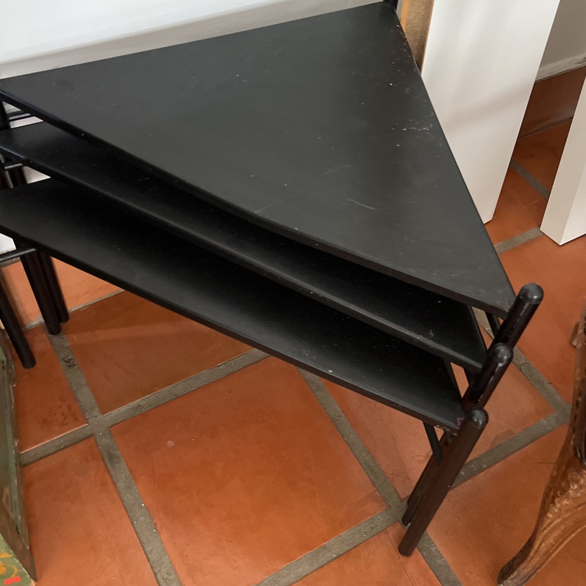 Three Black Corner Tables