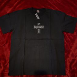 Supreme Cross Box Logo Tee, Black XL