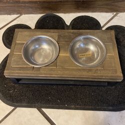 Raised Dog Food And Water Bowl