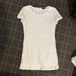 Ambiance Lace White Shift Dress