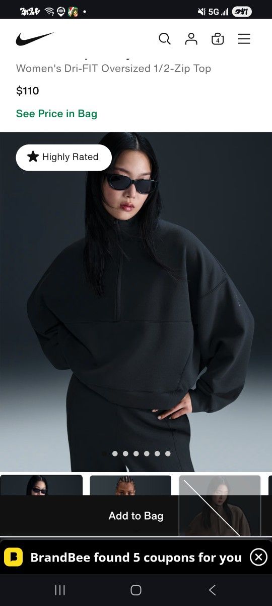 Nwt Nike Drifit Cropped Hoodie