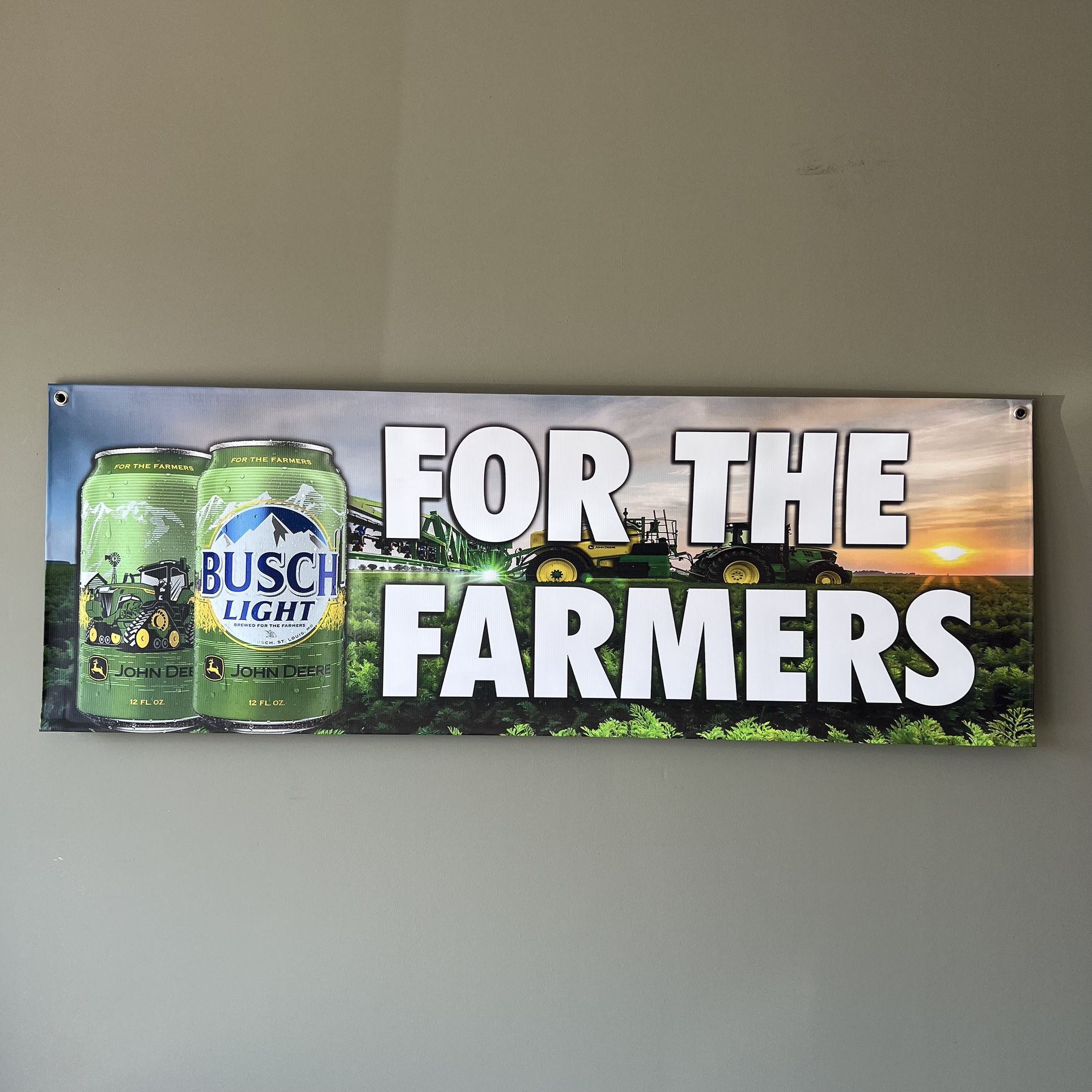 For The Farmers Busch Light Beer 18 x 48 Vinyl Banner - John