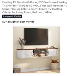 Floating TV stand with doors