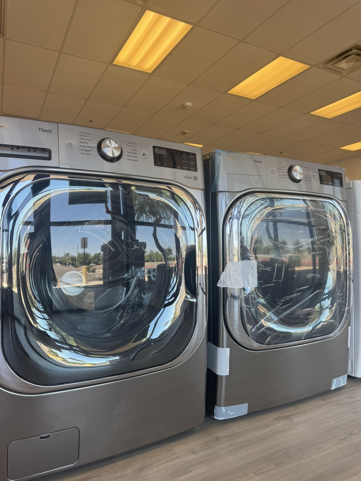 LG Washer And Electric Dryer Set In Gray Steel
