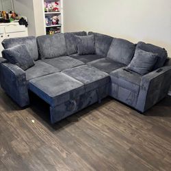 New Sectional Sofa Bed Gray 