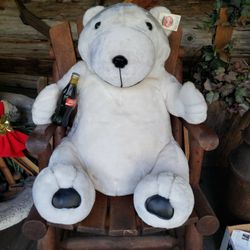 Coca-Cola Plush Stuffed Bear Produced Under The Authority  Of Coca-Cola Co.