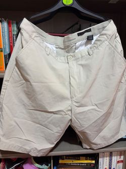 Greg Norman Beige Performance Golf Shorts, Size 36