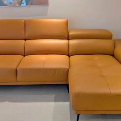 New Left Or Right Sectional.  Leather Match / Metal Legs.  113x60x40H.  Free Delivery!