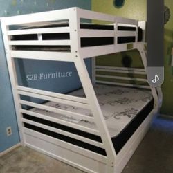 Twinfull White Plain Double Bunkb3d W Ortho Matres.colchon 