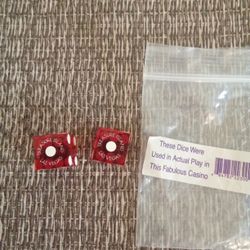 Authentic Casino Dice from Treasure Island Las Vegas 