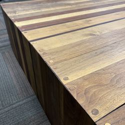 Modern hand made walnut live edge waterfall coffee table