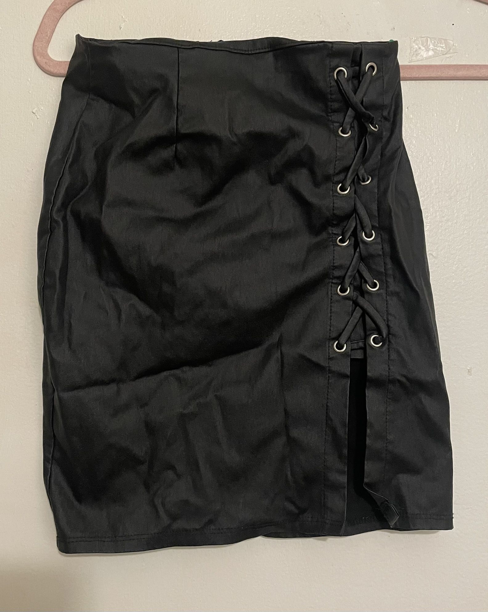 Black Slit Pencil Skirt