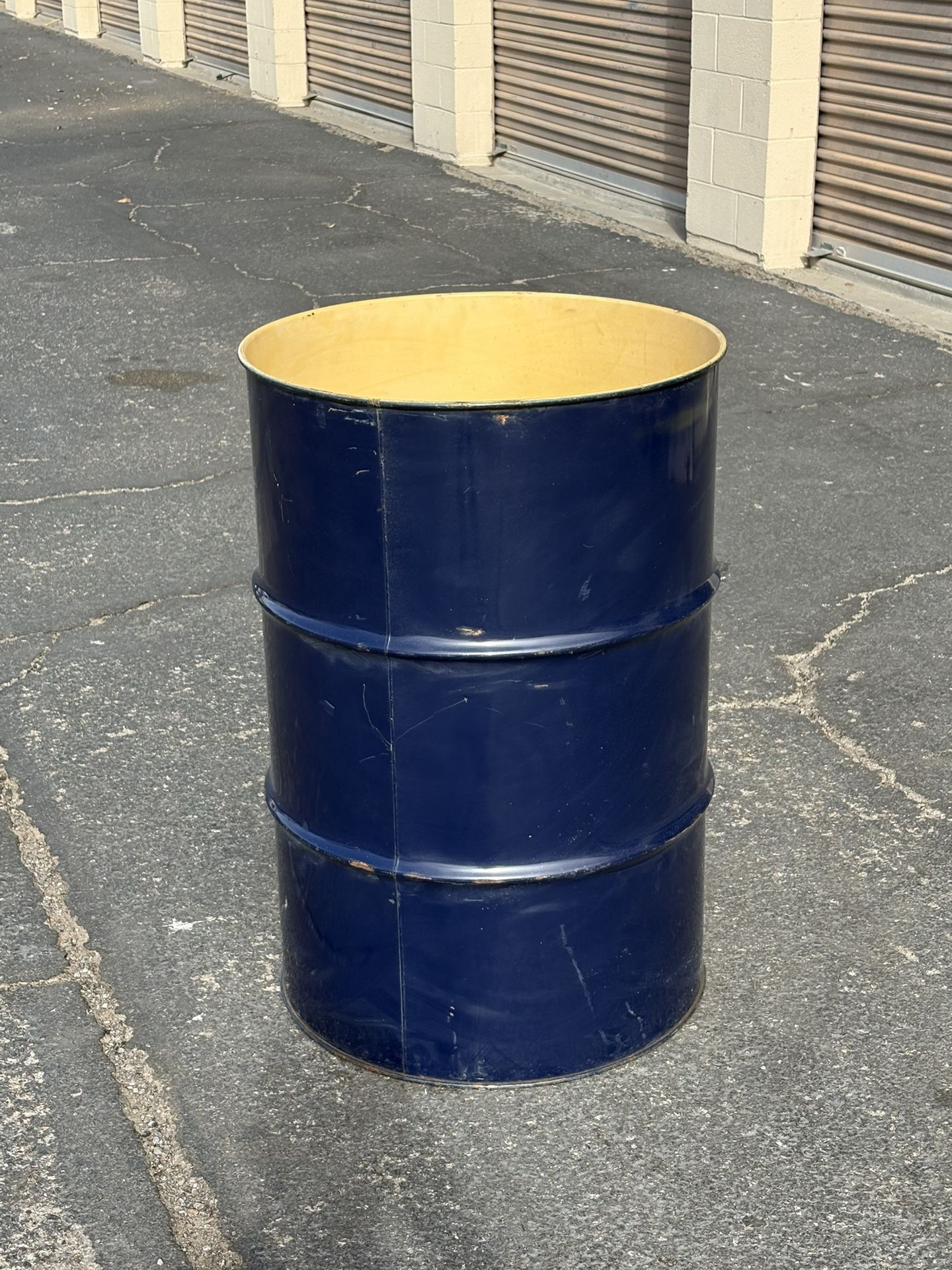 Metal 55 Gallon Barrel- $20
