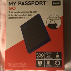 WD My Passport Go 500GB Portable External SSD Drive