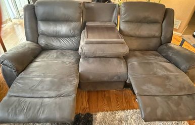 Gray Reclining  with Console and love seat
