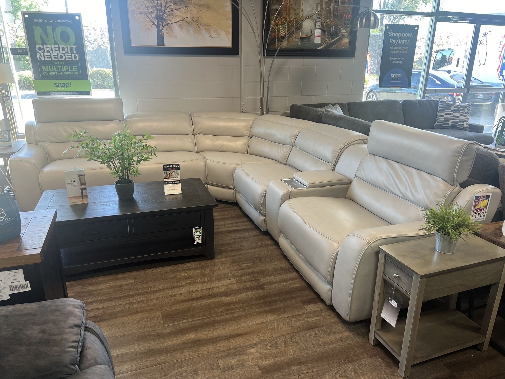 Power Recliner Sectional Waterproof New!