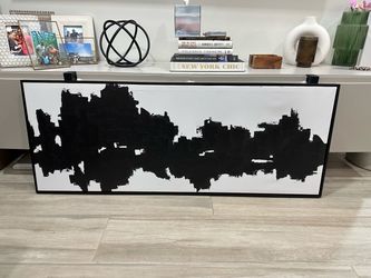 Large Black and White Abstract Canvas Wall Art