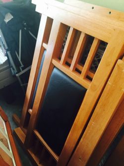 Braywick leather and wood bed