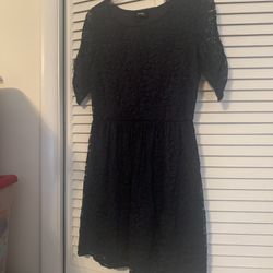 by&by Size L Navy Blue Above Knee Lacey Dress
