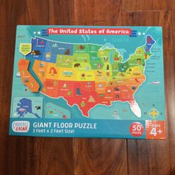 Brand New USA Map Floor Puzzle 