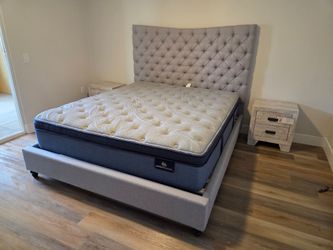 Brand New Calking Bed With 2 Night Stands $449 Add Serta Matt New Pillow Top 13 Inch $699