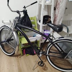 Black 26 inch beach cruiser customized