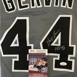 George Gervin Autographed Jersey. JSA Certified 