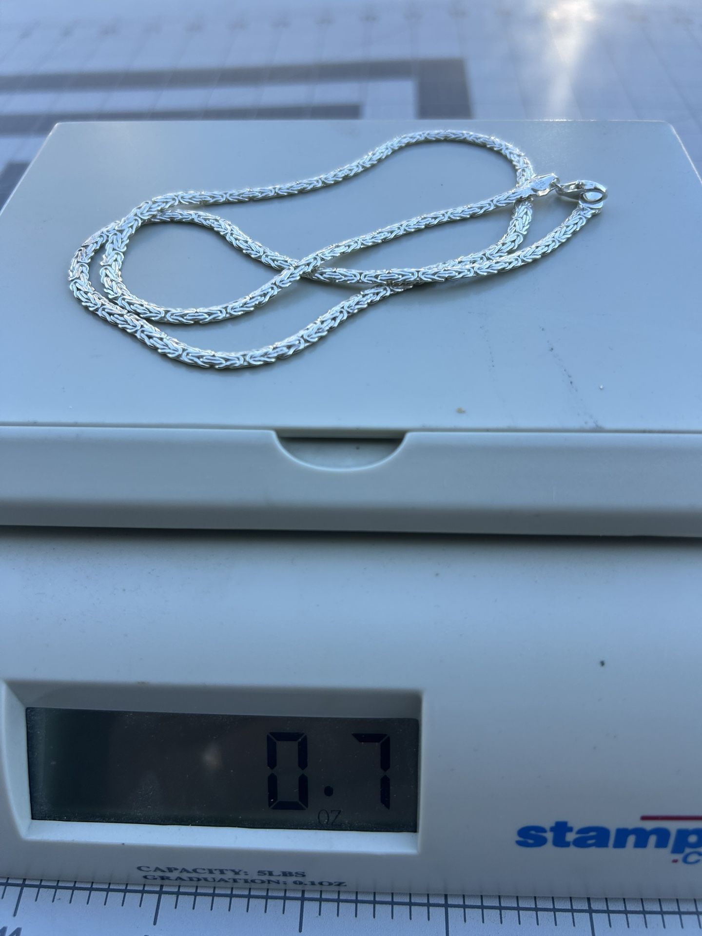 925 Sterling Silver Necklace Made In Turkey 