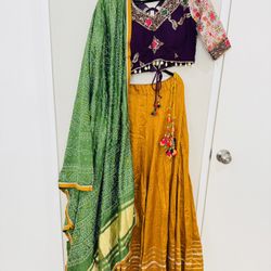 Designer Lehenga Choli With 8m Flare Vintage Handwork 