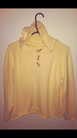 Yellow Sweater with hoodie Size M/L