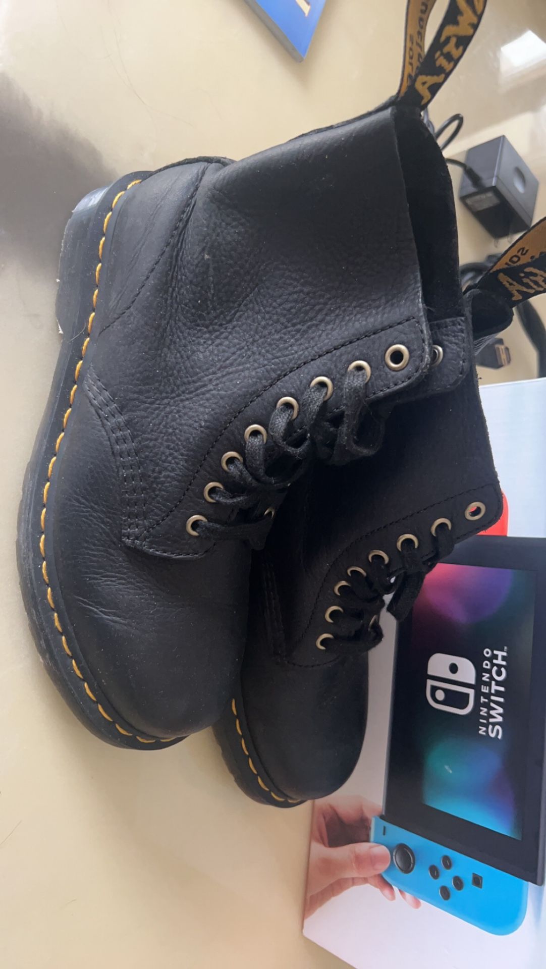 Black Barely Used Size 8 Real Leather Doc Martens
