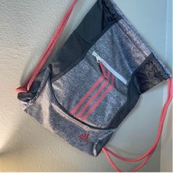 Adidas lightweight grey and pink backpack like new 