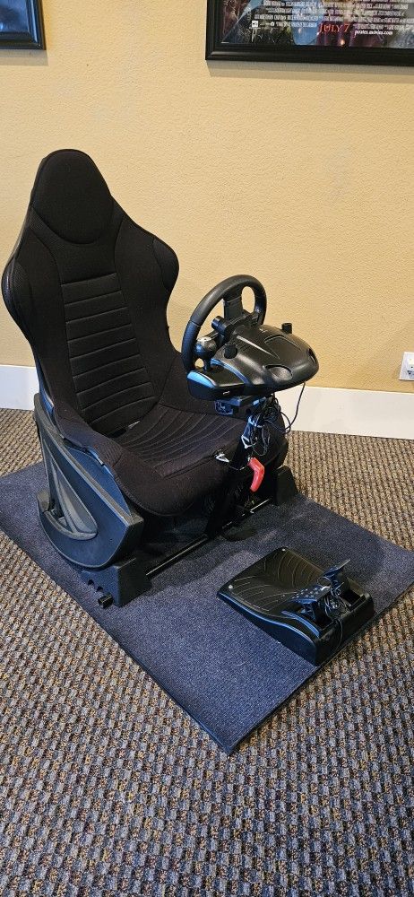 Racing Seat Simulator Chair ,Driving Force Wheel And Pedals
