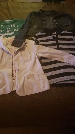 Women's clothes. 2 nice Jackets and 3 groovy shirts