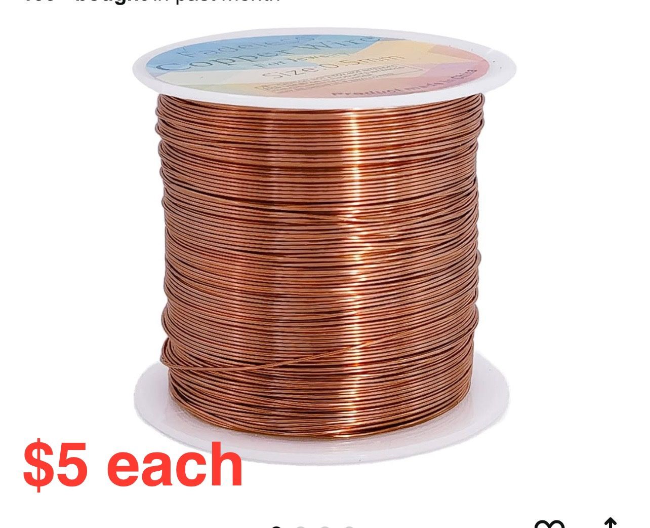 328 Feet Tarnish Resistant Copper Wires 24 Gauge/0.5mm Jewelry Craft Wires Beading Wire for Jewelry Making, Wire Wrapping and Crafting(Copper)