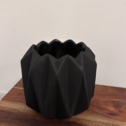 Small Modern Geometric Black Planter / Vase