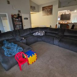🔥 MUST GO ASAP – Sectional + Oversized Swivel Chair 🔥