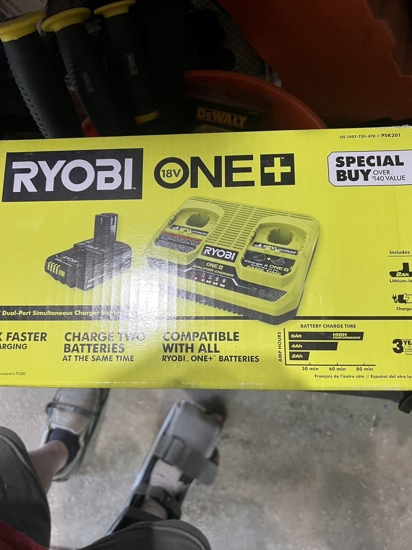 Ryobi 18 V 2x Charger And Battery
