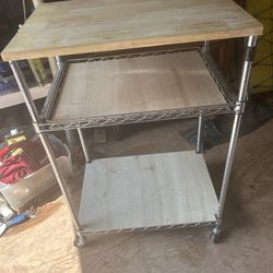 nice kitchen cart its 29 inches tall 23 inches wide and 16 inches deep