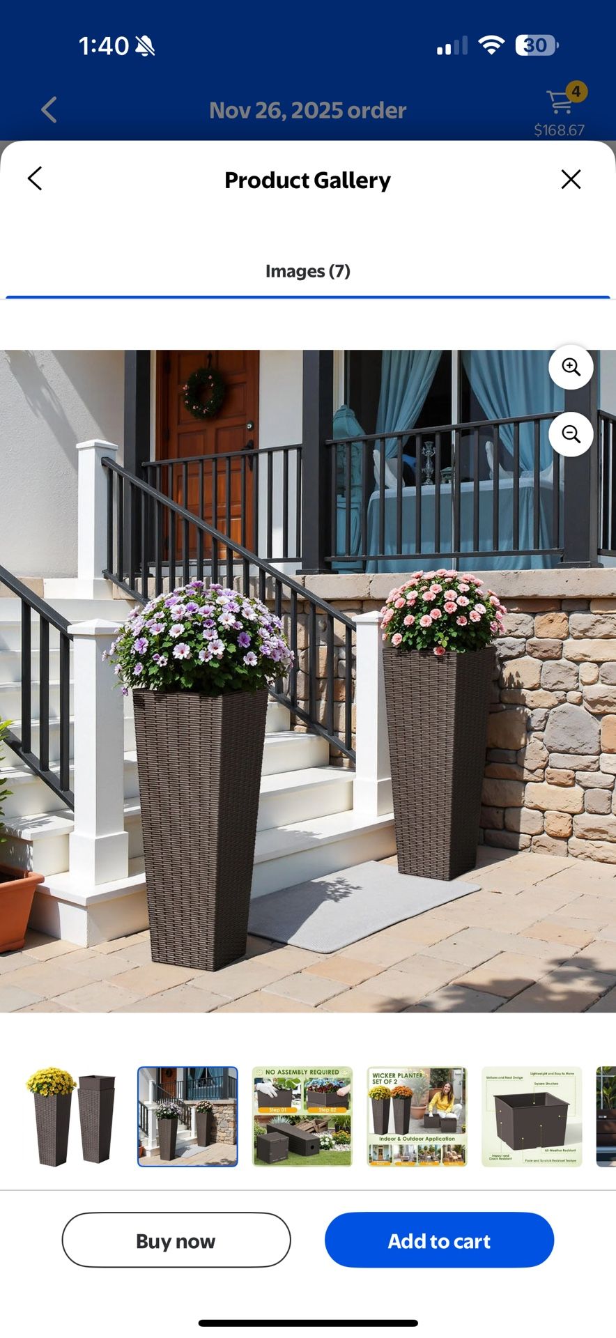 Pretty Home Decoration Tall Planter Set For Indoor/ Outdoor ! Brand New