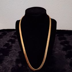 Yellow Gold Ion Plated Stainless Steel Snakeskin Necklace 